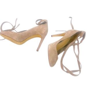 BCBGeneration women's suede tan tied up pump hills size 7.5